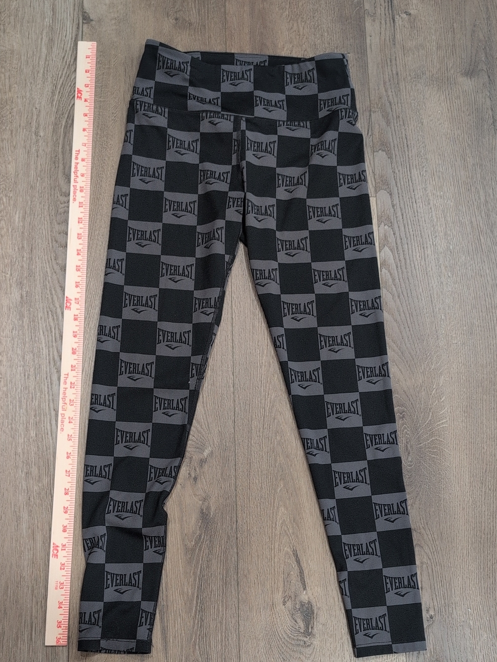 Everlast Black and Gray Checker Logo Kids Leggings